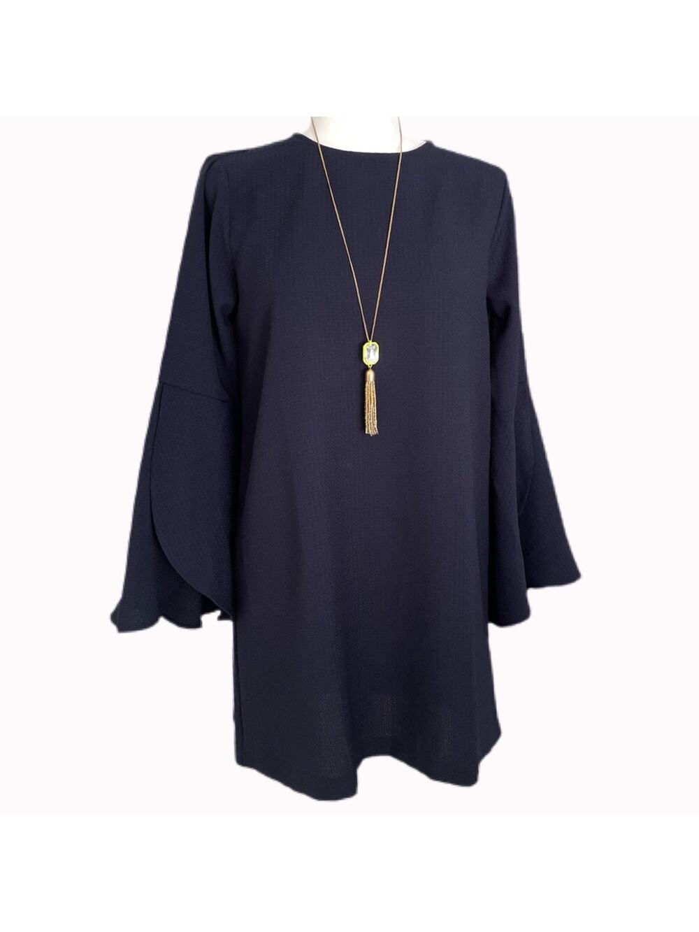 Halogen Navy Tulip Sleeve Mini Dress Sz S